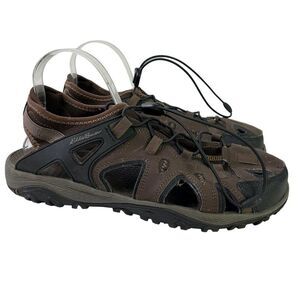 Eddie Bauer Rainer Mens Dark Brown Fisherman Water Sandals Closed Toe Shoes 11